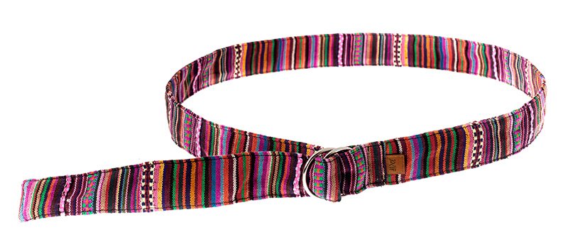 Bælte i skønt farvedesign med dobbelt-ring spænde billede 2