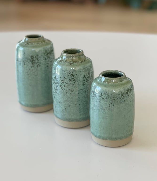 Vase, kobbergrøn - 11,5 cm billede 2