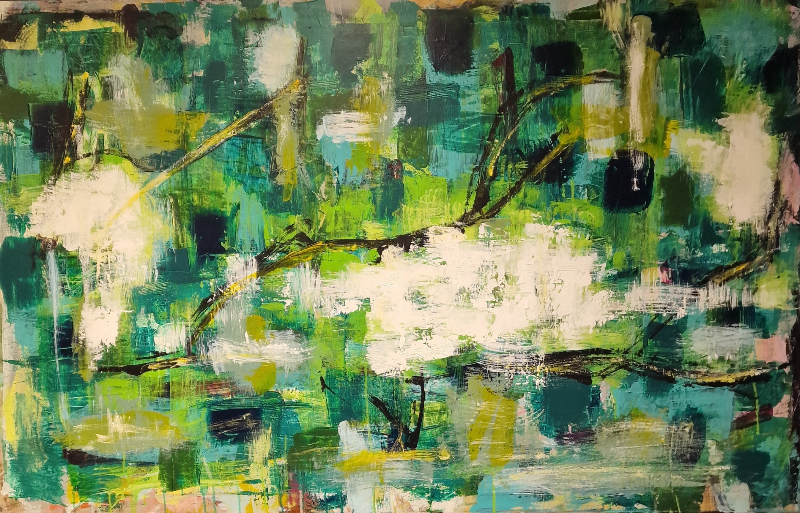 #1153 Kunstværk 90X140 cm - SOLD billede 2