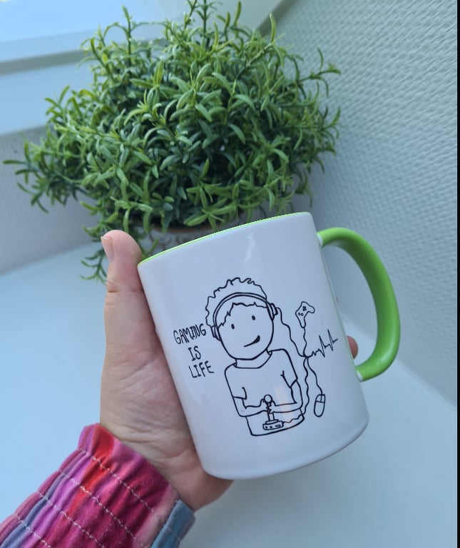 Krus: gaming is life Grøn