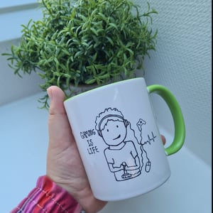 Krus: gaming is life Grøn – produktbillede