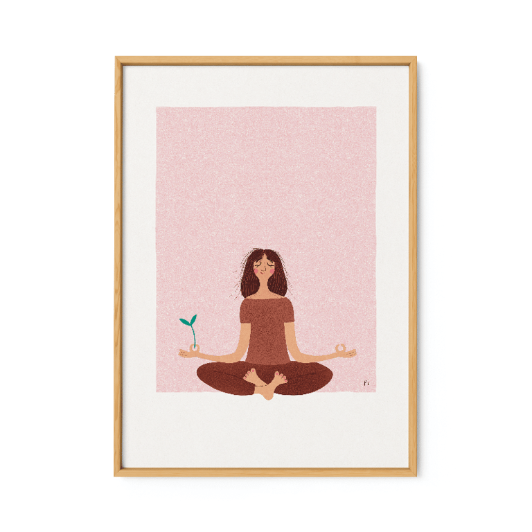 Planteyoga – brun page – plakat billede 2