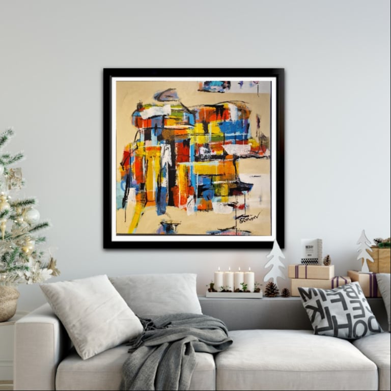#1129 Maleri 100X100cm  sold billede 5