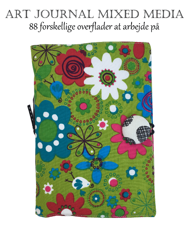 Art Journal - Grøn m/ blomster