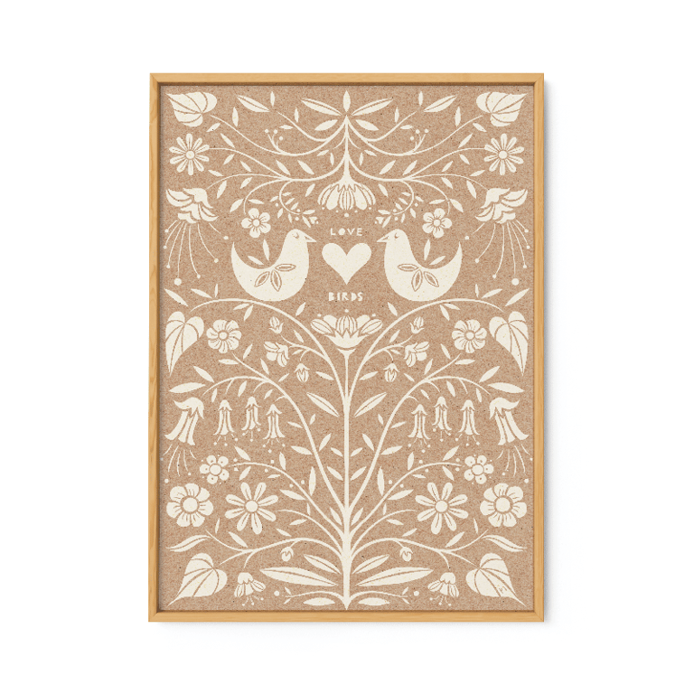 Love Birds – brun – plakat billede 2