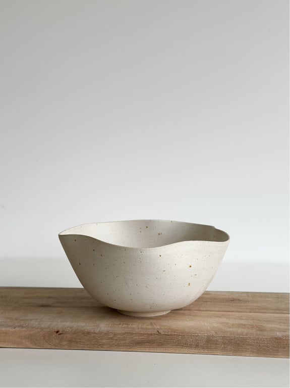 Lille skål - hvid m. lavanister