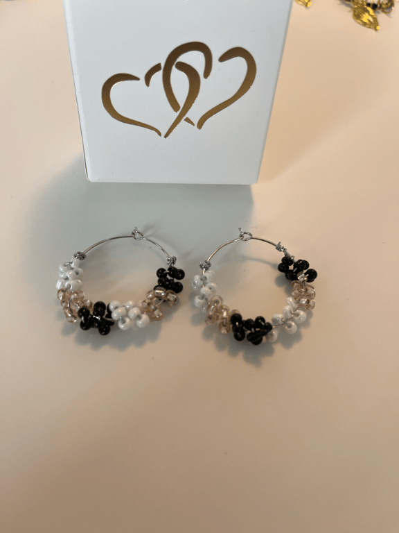 Sort,hvid og Guld creol billede 2