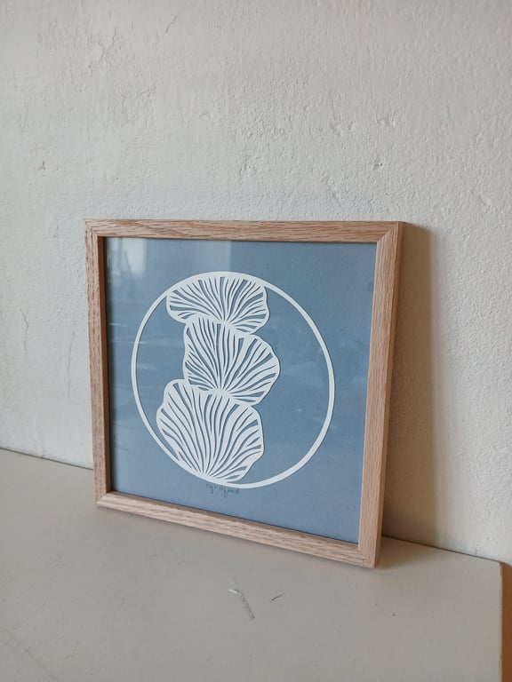 20x20cm papercut par, mørk dueblå, Indrammet  (2)