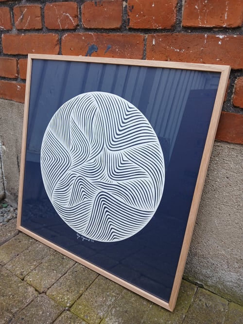 50x50cm papercut, indrammet 