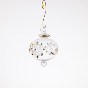 JULEKUGLE DESIGN 1024 KRYSTAL MED GULD – produktbillede