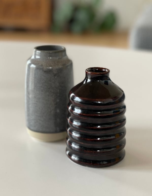 Vase, granitgrå - 12 cm billede 2