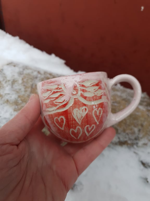 Hjerternes engel kop med hank  billede 2