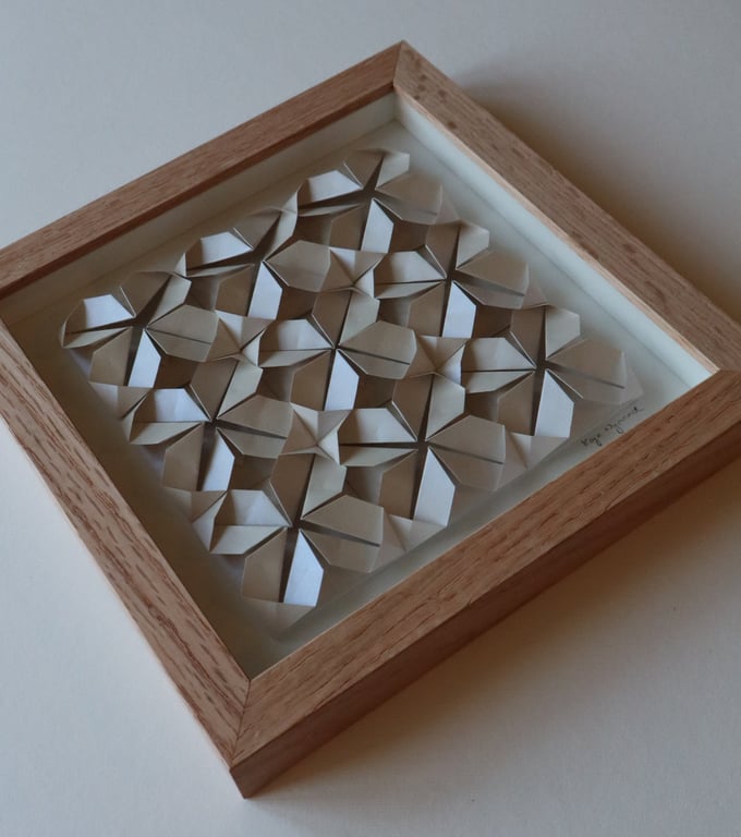 20x20cm foldet papirværk, Indrammet  (5)