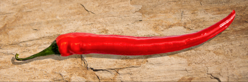 Rød chili på sten bord