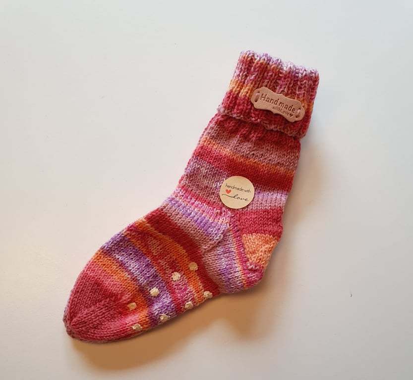 Skridsikre uldsokker størrelse 24-25