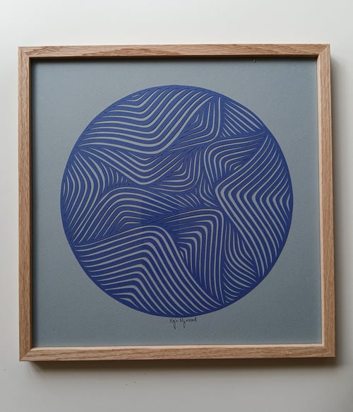 30x30cm papercut, indrammet 