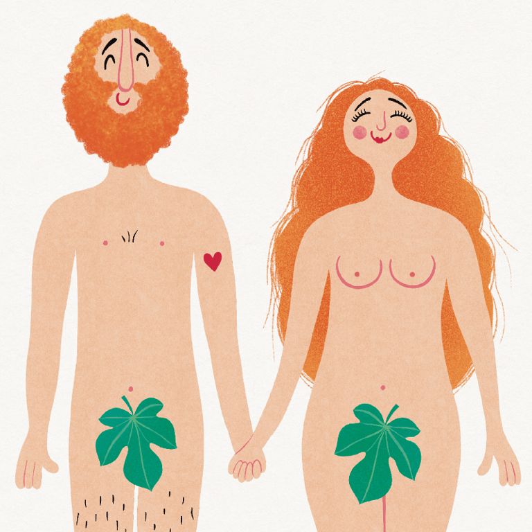 Eva &amp; Adam – orange – plakat billede 4