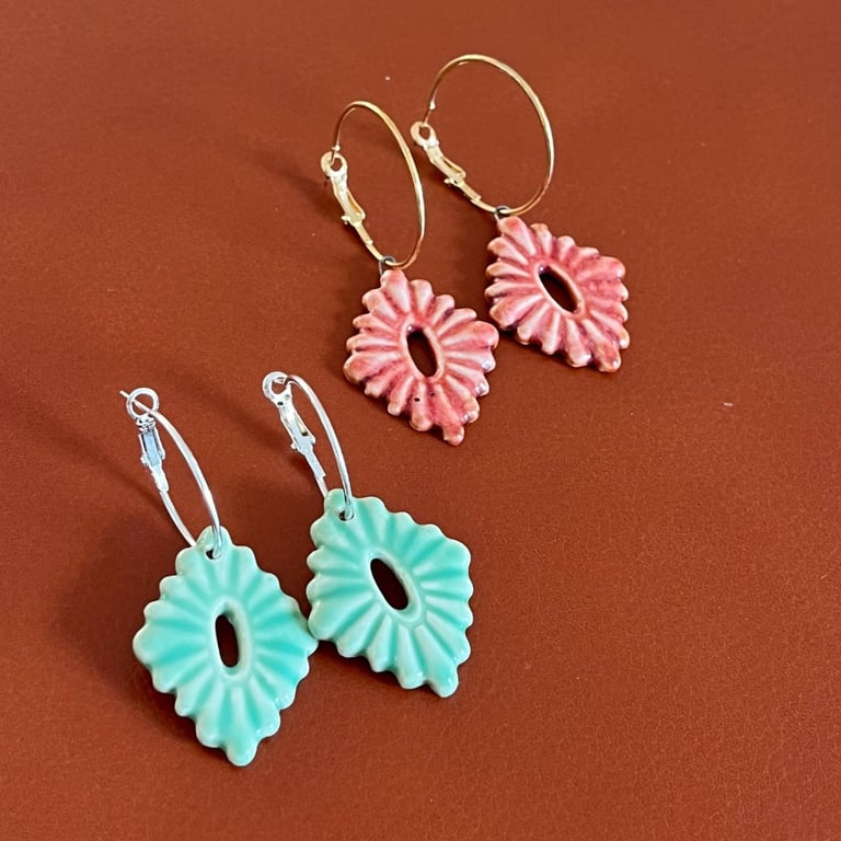 Lys grøn - øreringe billede 6