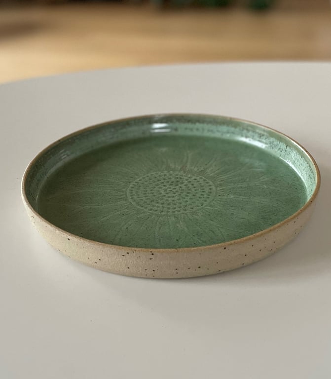 Solsikkefad, kobbergrønt - ø 27 cm