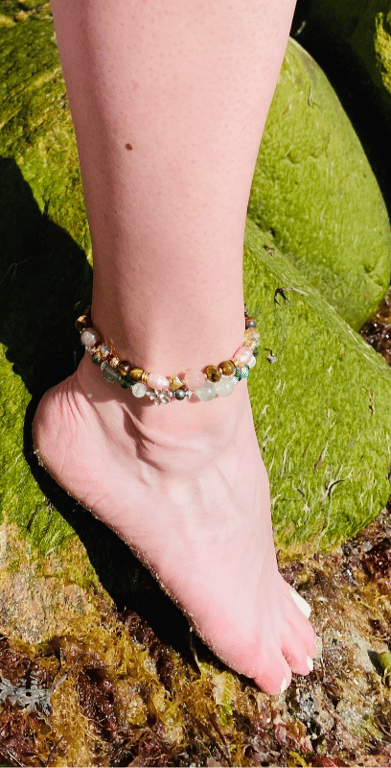 Bjergkrystal og Grøn Fluorit armbånd billede 5