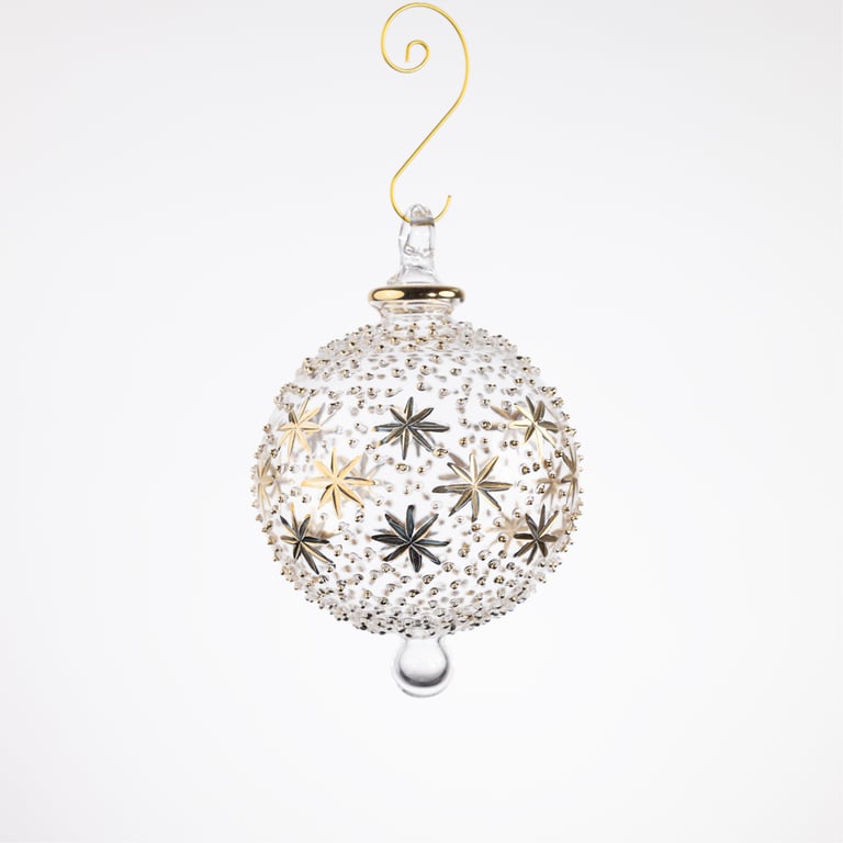 JULEKUGLE DESIGN 1003 KRYSTAL MED GULD ELLER HVIDGULD billede 3