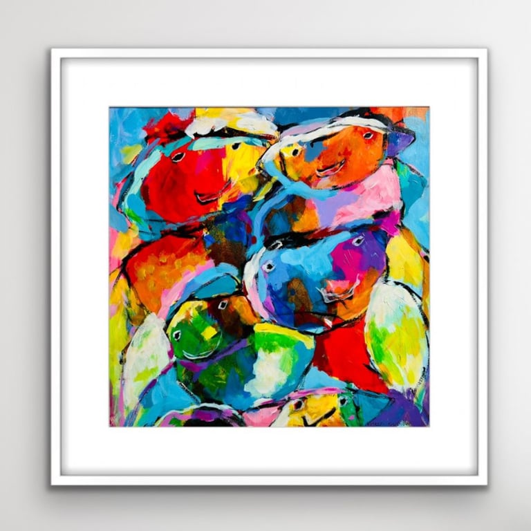 Maleri i glas og ramme