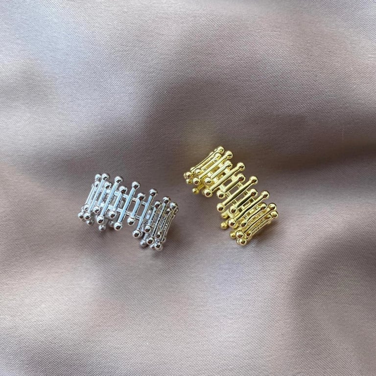 Design Ring i Sølv - Justerbar billede 4