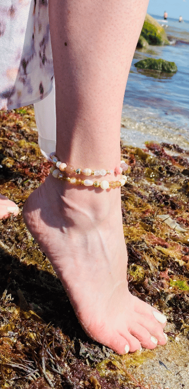 Bjergkrystal og Jordbærkvarts 1 armbånd billede 5