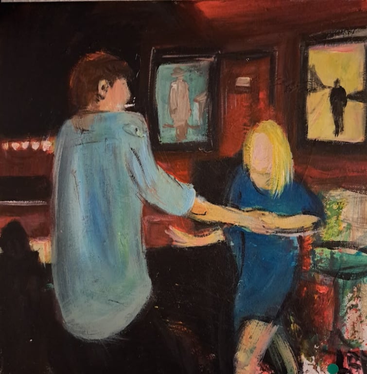 BEMÆRK AUTOGENERERET TEKST:)Swing om på Amigo bar,30x30 akryl