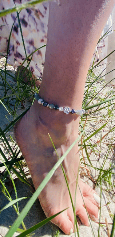 Bjergkrystal og Labradorit armbånd billede 4