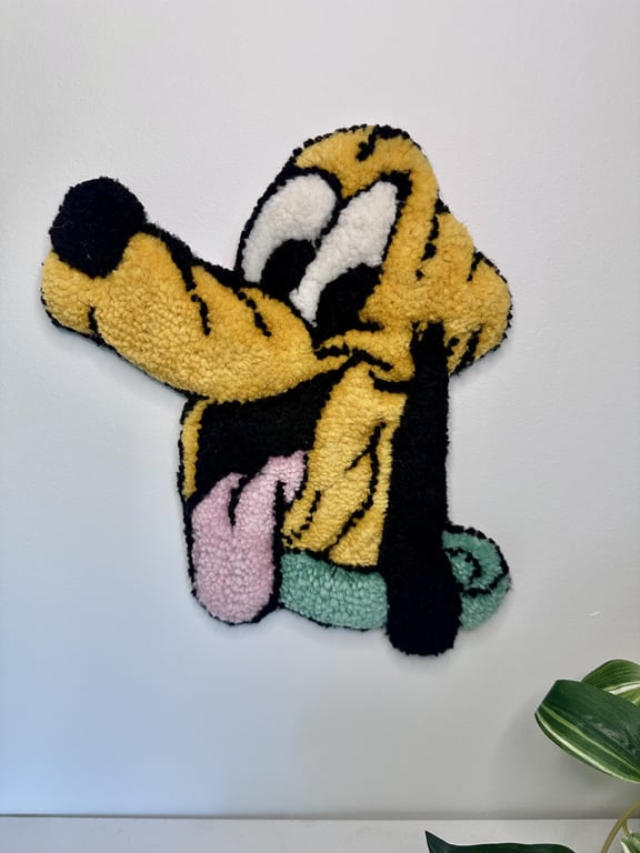 Tuftet tegneseriefigur som vægophæng i 100% uld billede 3