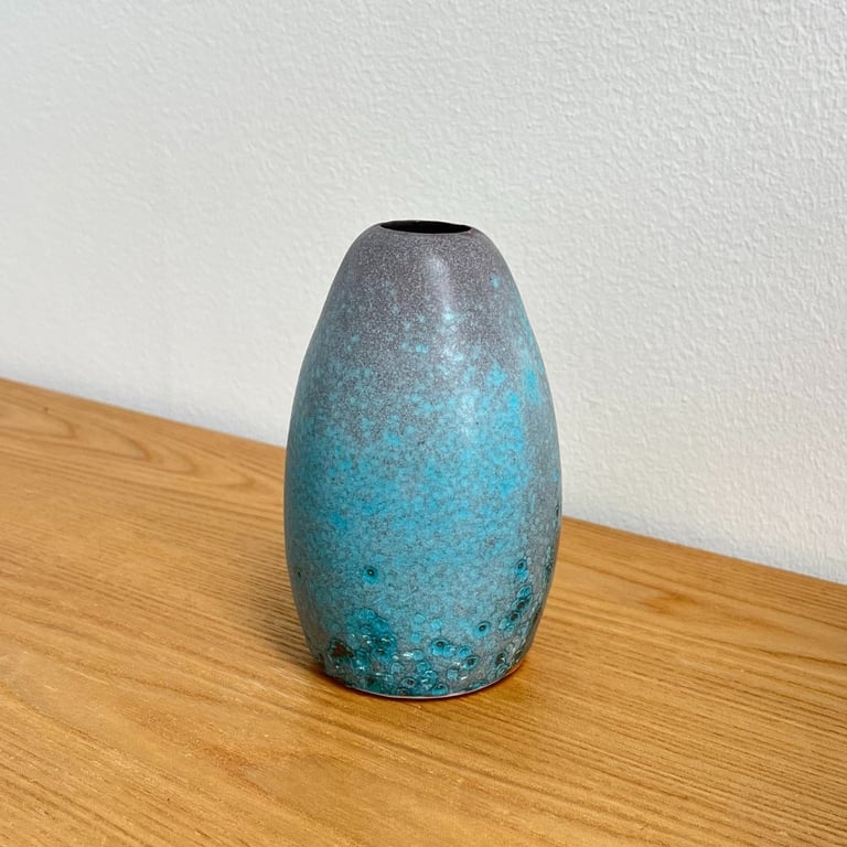 Smuk turkis-lilla vase billede 3