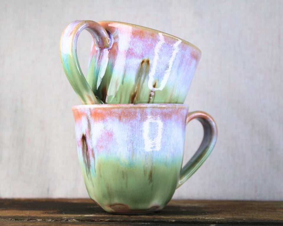 Krus, grøn og lyserød