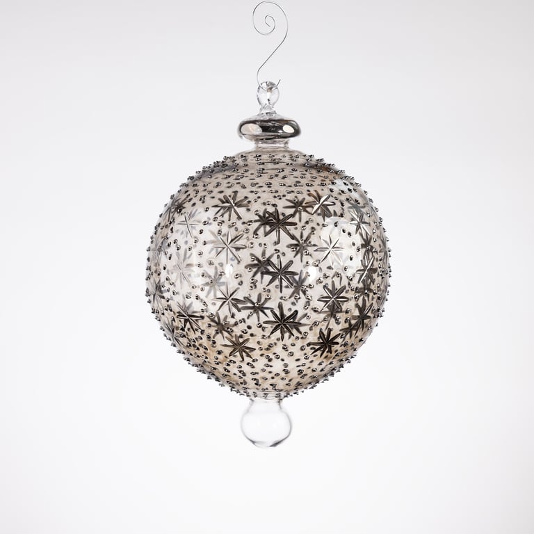 JULEKUGLE DESIGN 1003 SMOKE MED HVIDGULD billede 4