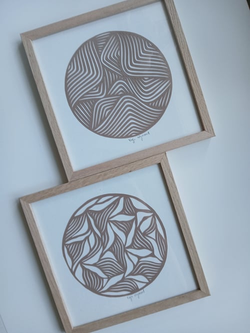 20x20cm papercut, nougat, indrammet (3)