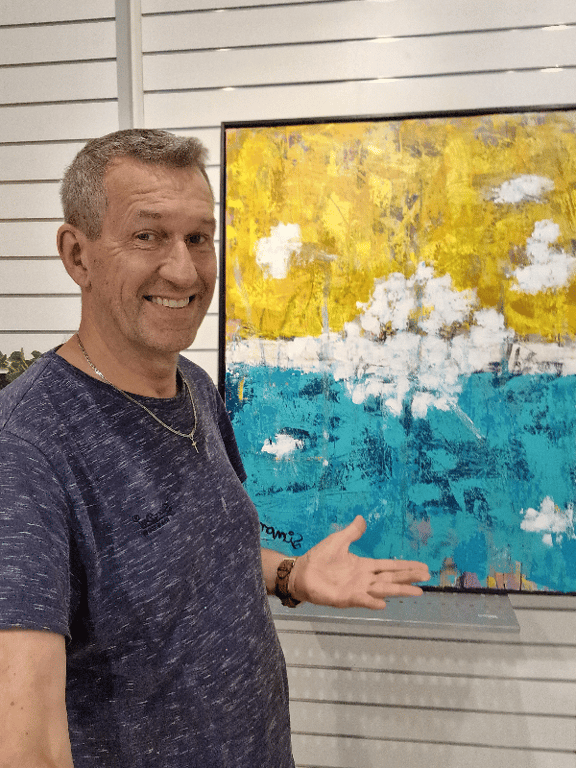 #1241 kunstmaler 100 x 120 cm  SOLD billede 2