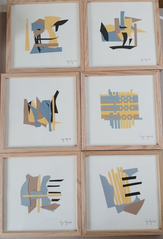 20x20cm - collage nr 1. - indrammet  billede 2