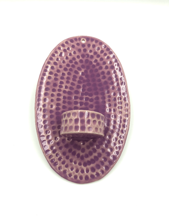 Fyrfadsstage - oval - ametyst 