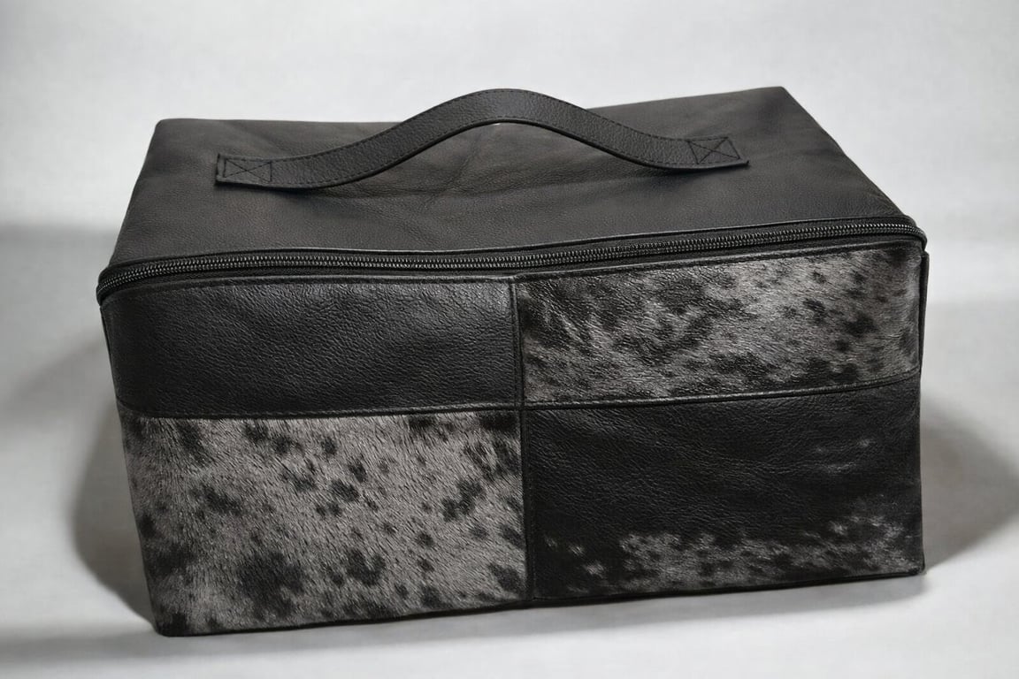 Skind boks UPCYCLING stor model 31 x 16 x 16 cm billede 6