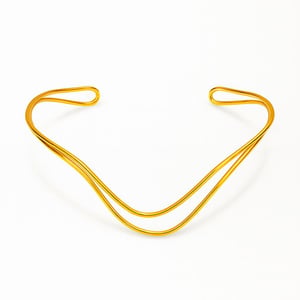 Ocean Waves choker i sølv med 18 kt forgyldning – produktbillede