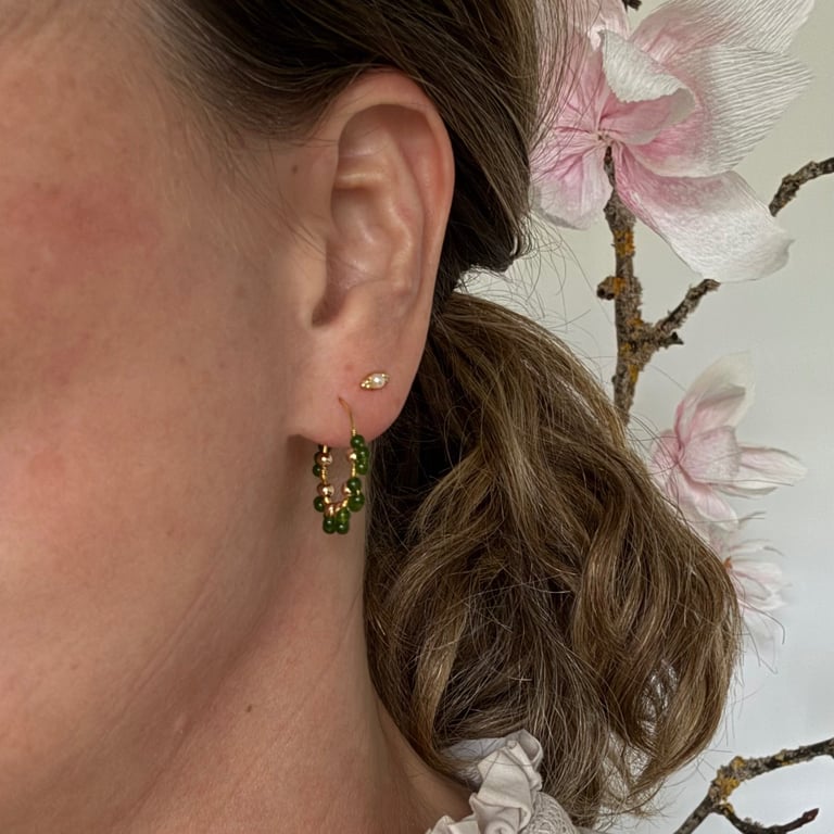 ØRERING EVA GRØN JADE billede 3