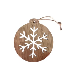 Julekugle af egetræ – produktbillede