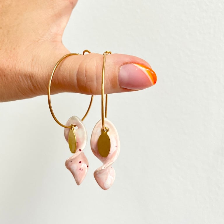 Snoede rosa øreringe billede 2