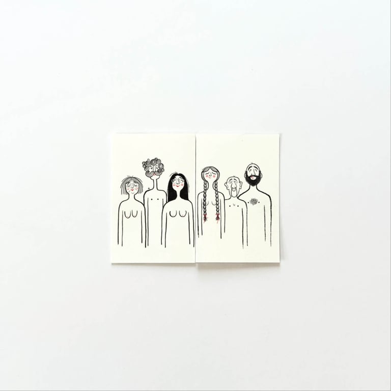 Badefolk – foldekort billede 2