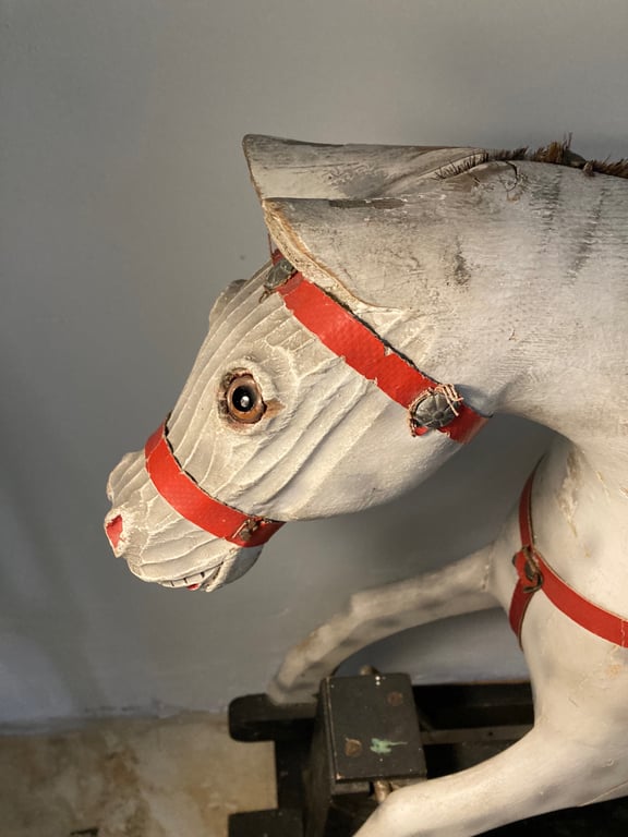 Antik Træ gyngehest (3)