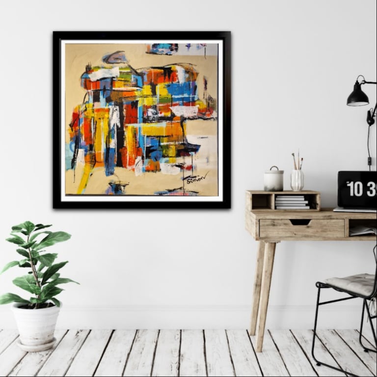 #1129 Maleri 100X100cm  sold billede 3