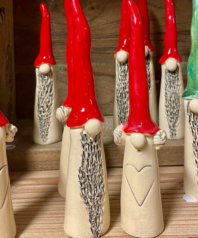 Røde Nisser 2 stk nisse mor og nisse far.