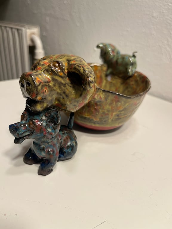 Gris med hund og grisling  billede 3