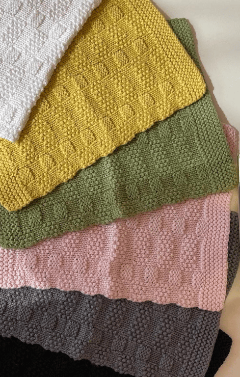 Kit: Gæstehåndklæder med struktur (til 3 stk.) - Garn (3 tynde tråde ØKO-TEX bomuld twistet sammen) og opskrift billede 2