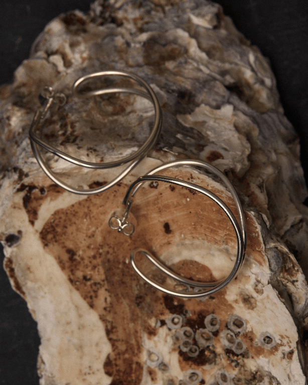 INEL Ocean Waves Hoops silver billede 3